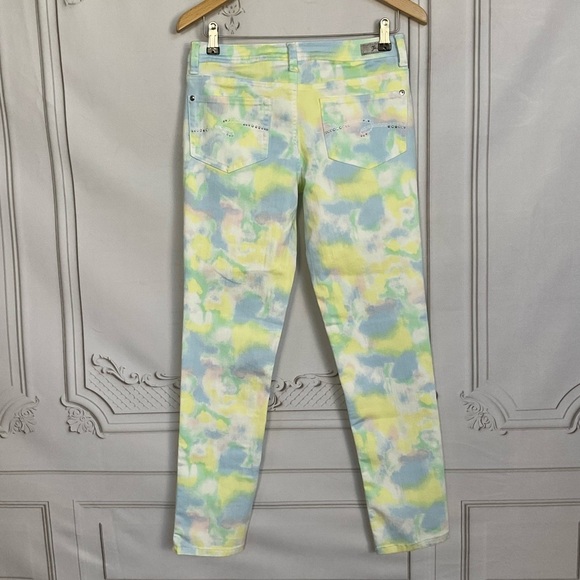 Justice Jeans Young Girls Pastel Colorful Tie Dye Jeans Plus Size 14 1/2 Denim - Picture 3 of 5